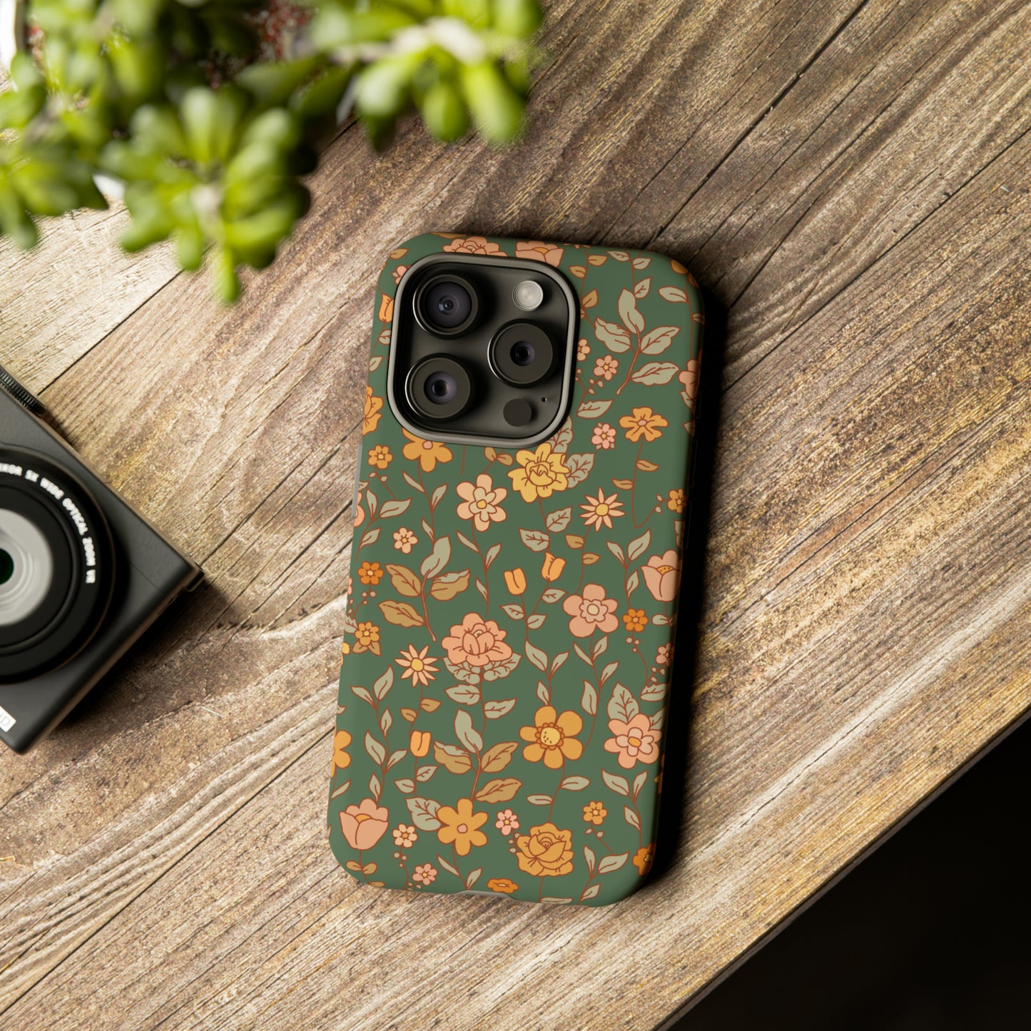 Green Old Fashioned Flowers | Tough Phone Case