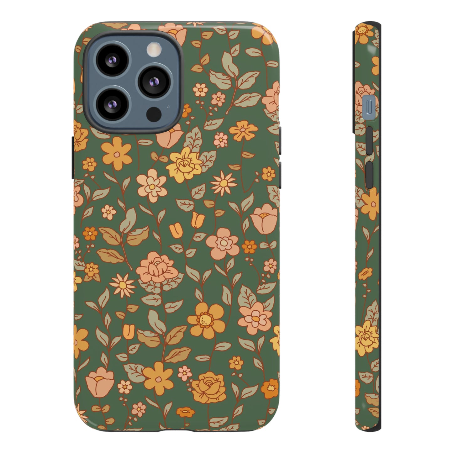 Green Old Fashioned Flowers | Tough Phone Case