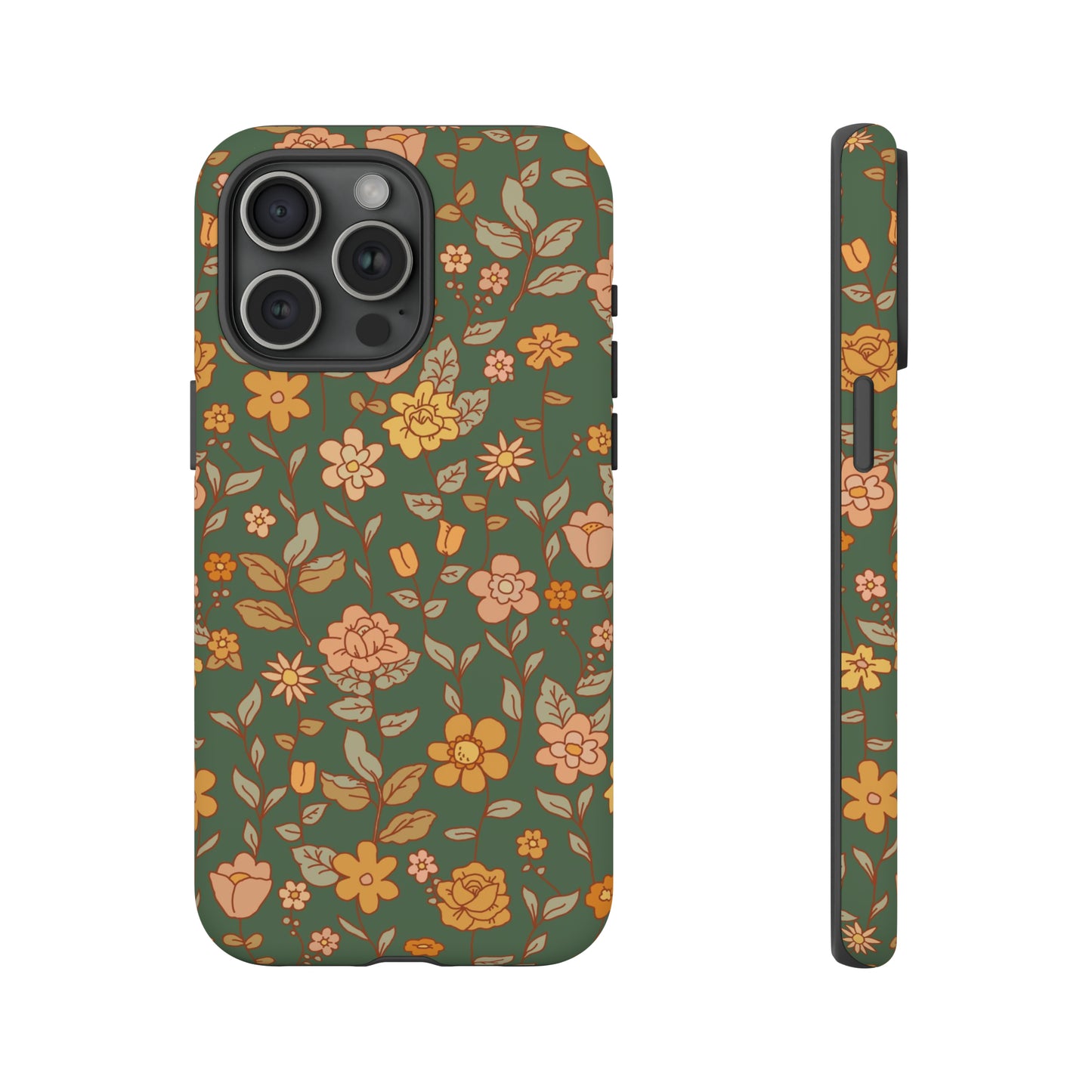 Green Old Fashioned Flowers | Tough Phone Case