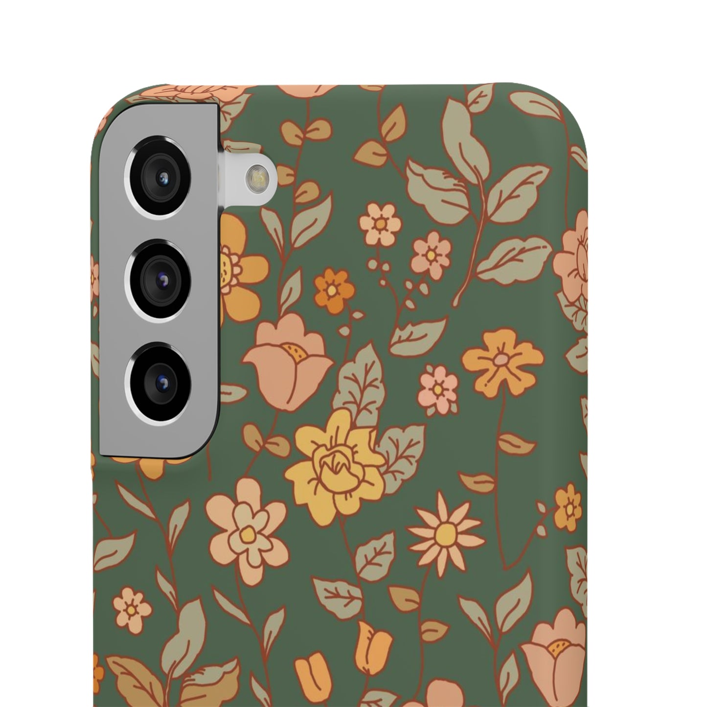 Green Old Fashioned Flowers / Snap Cases