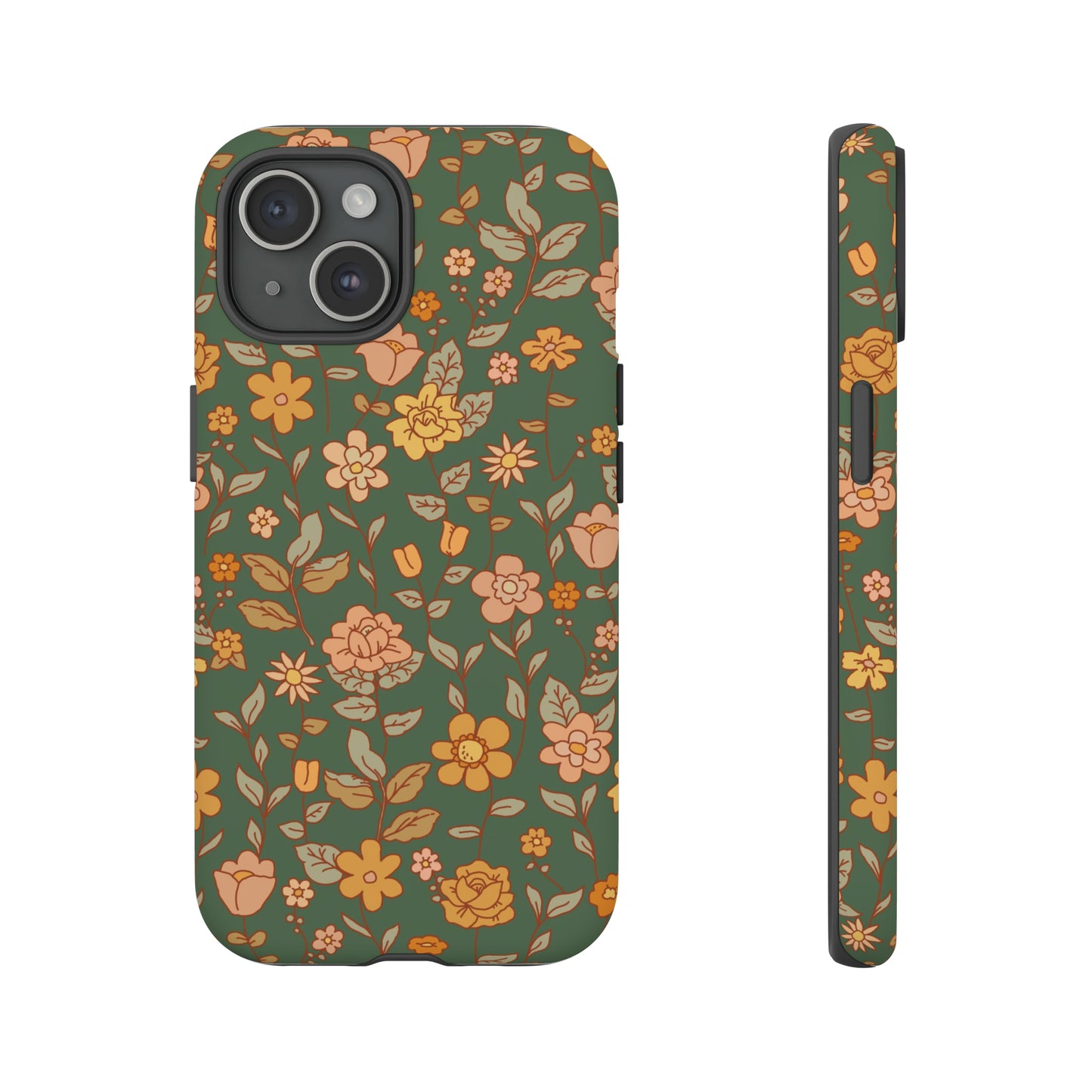 Green Old Fashioned Flowers | Tough Phone Case