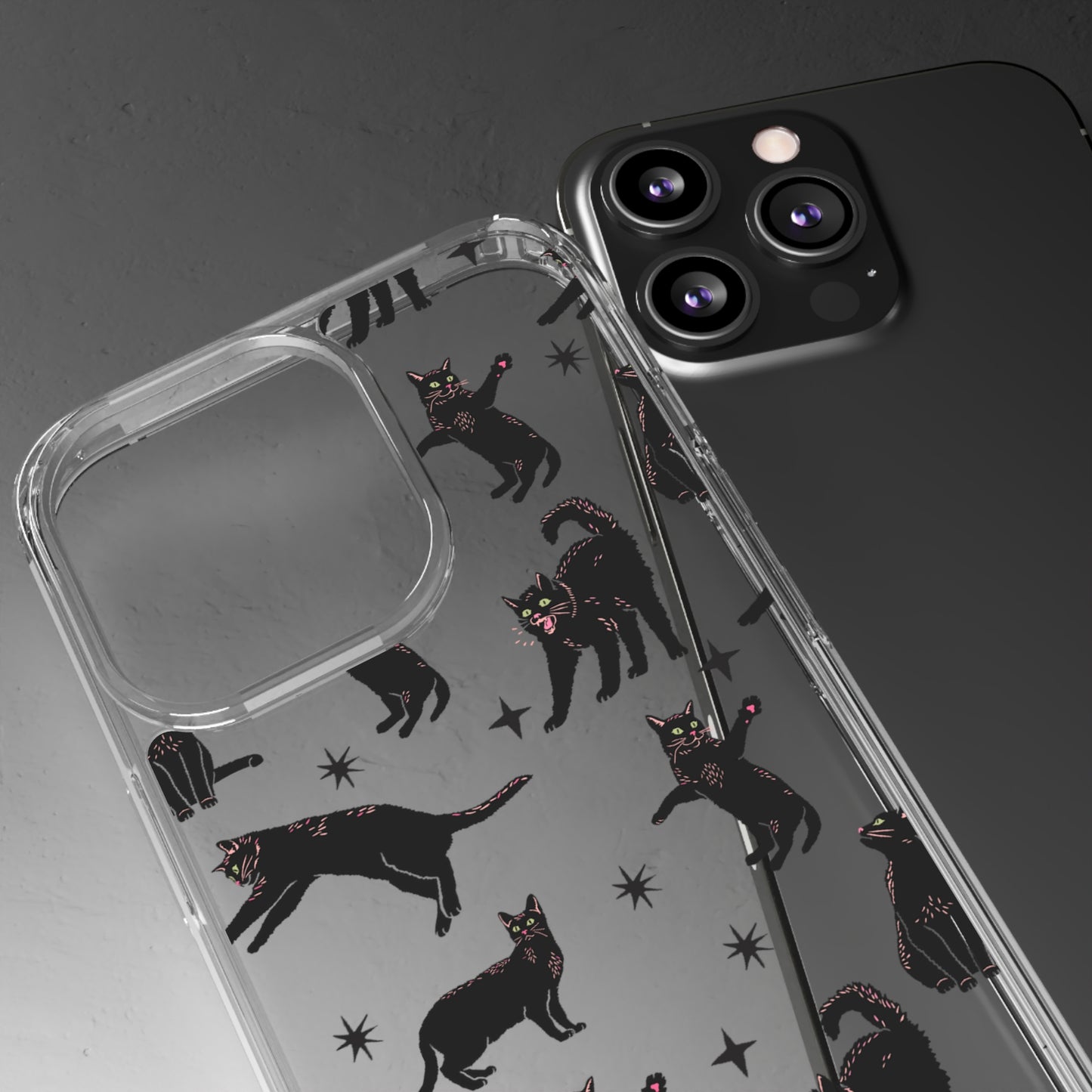 Black Cat Lover Clear Phone Case