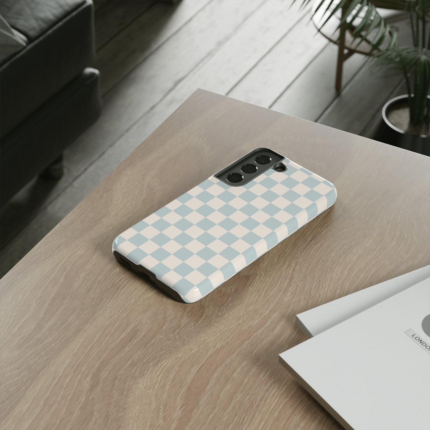 Light Blue Checkers | Tough Phone Case