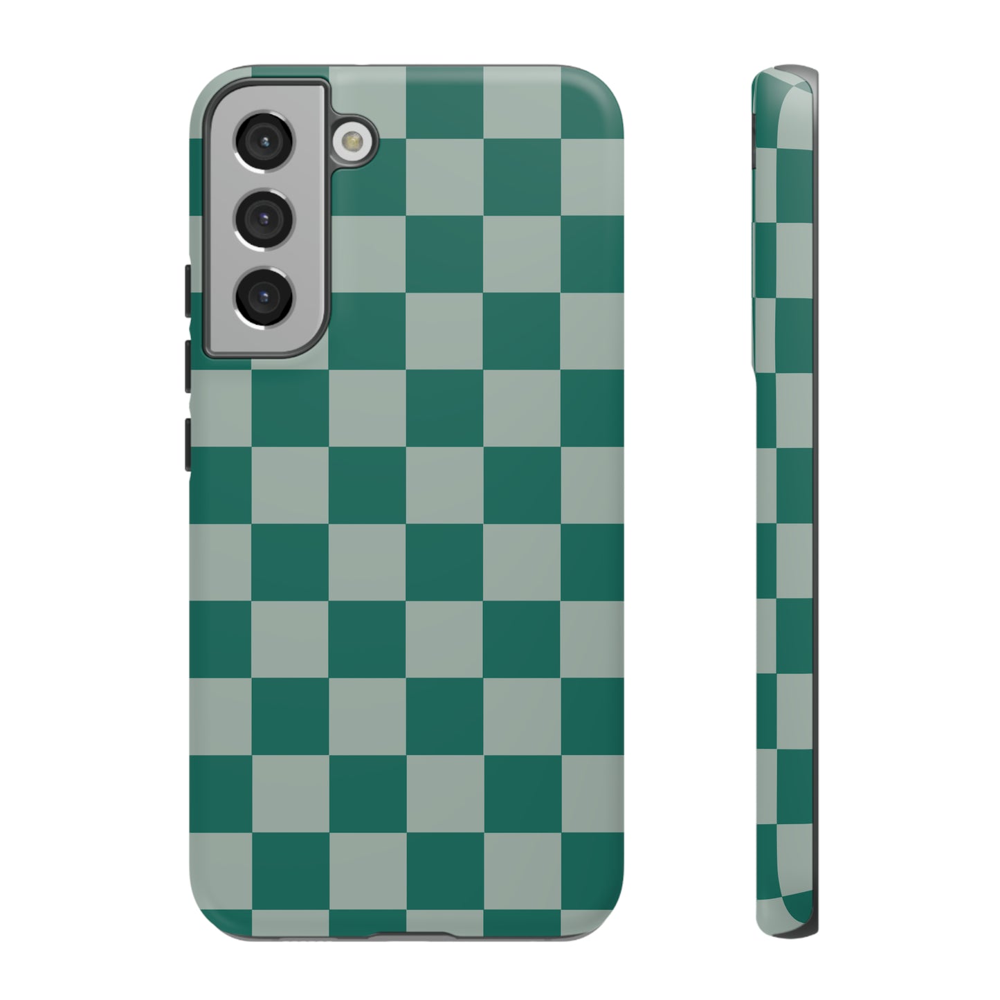 Green on Green Checkerboard | Tough Phone Case