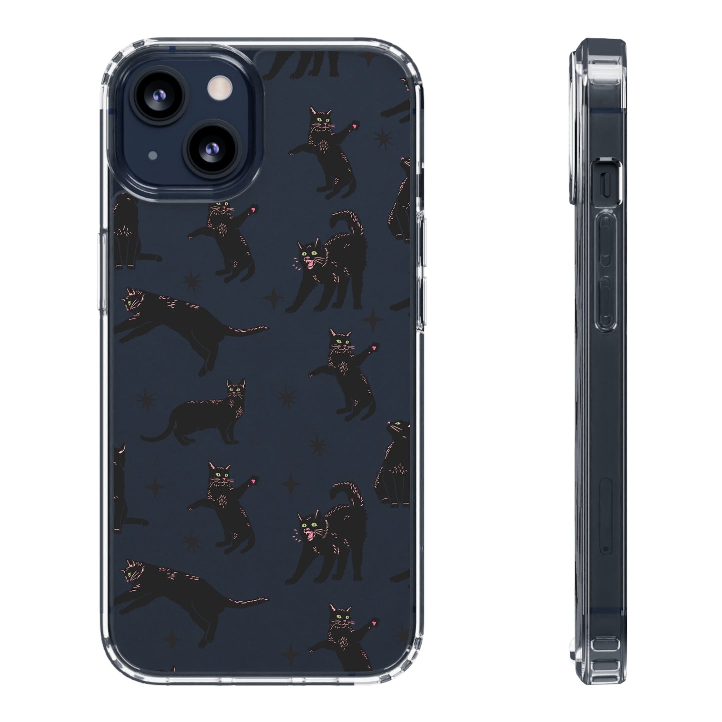 Black Cat Lover Clear Phone Case