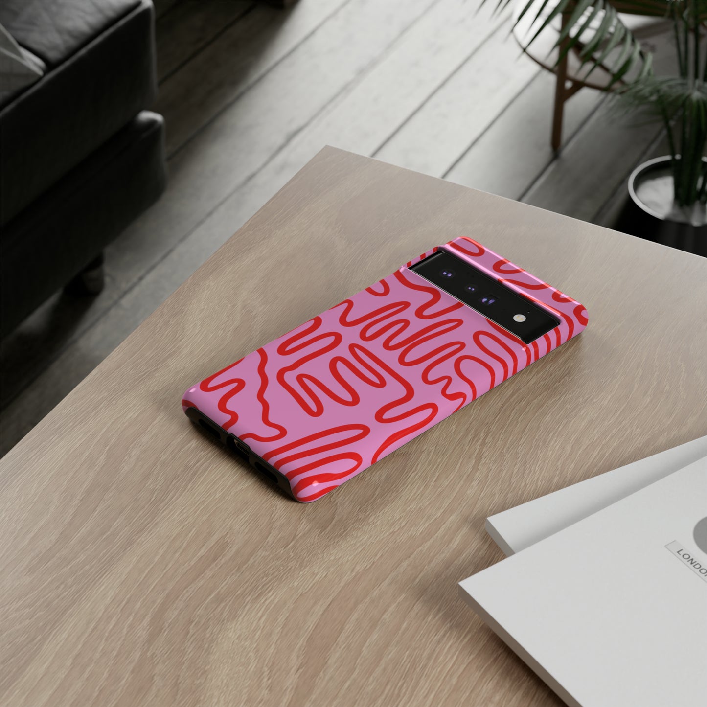 Red and Pink Squigles | Tough Phone Case