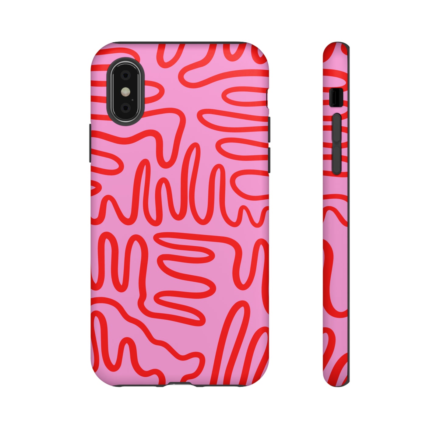 Red and Pink Squigles | Tough Phone Case