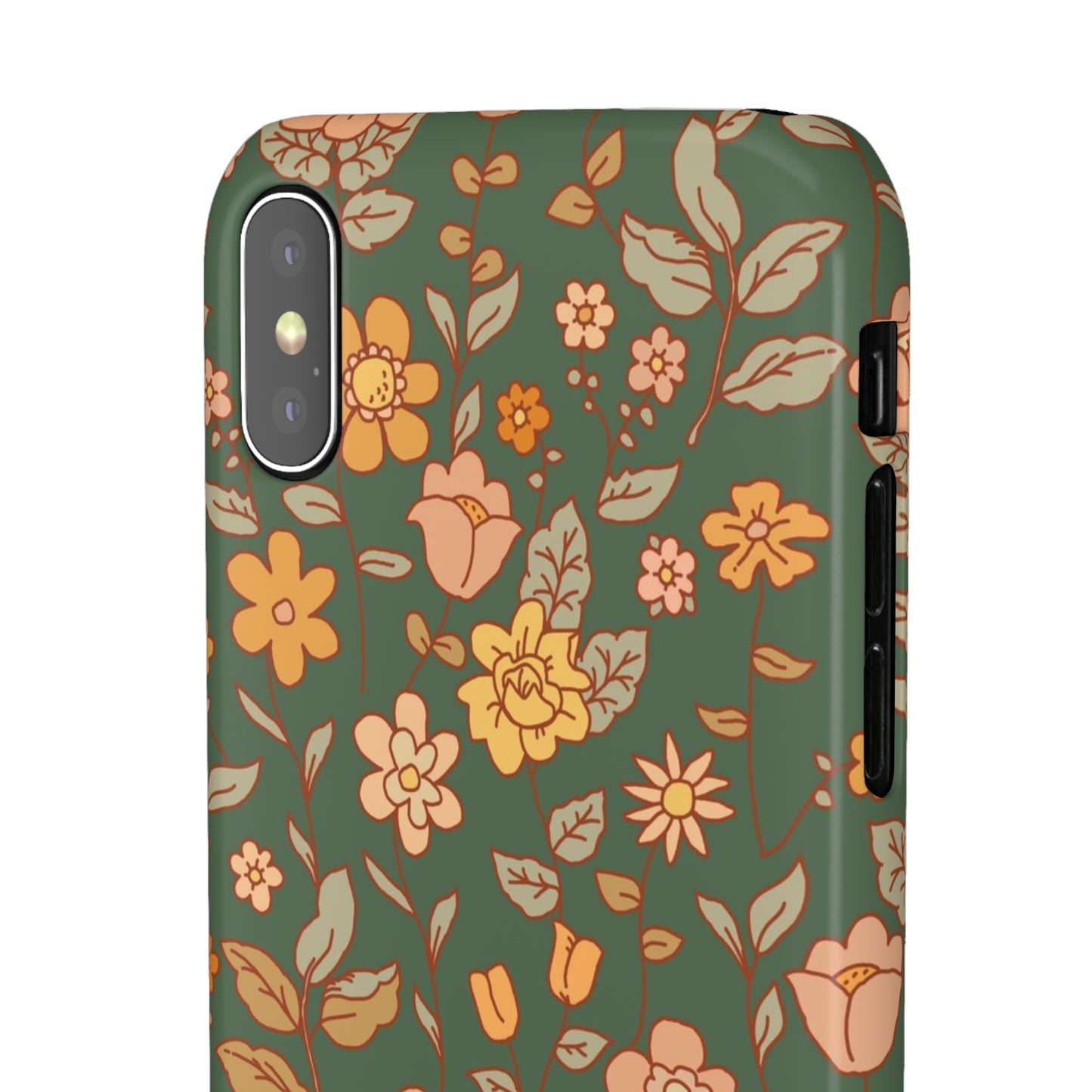 Green Old Fashioned Flowers / Snap Cases