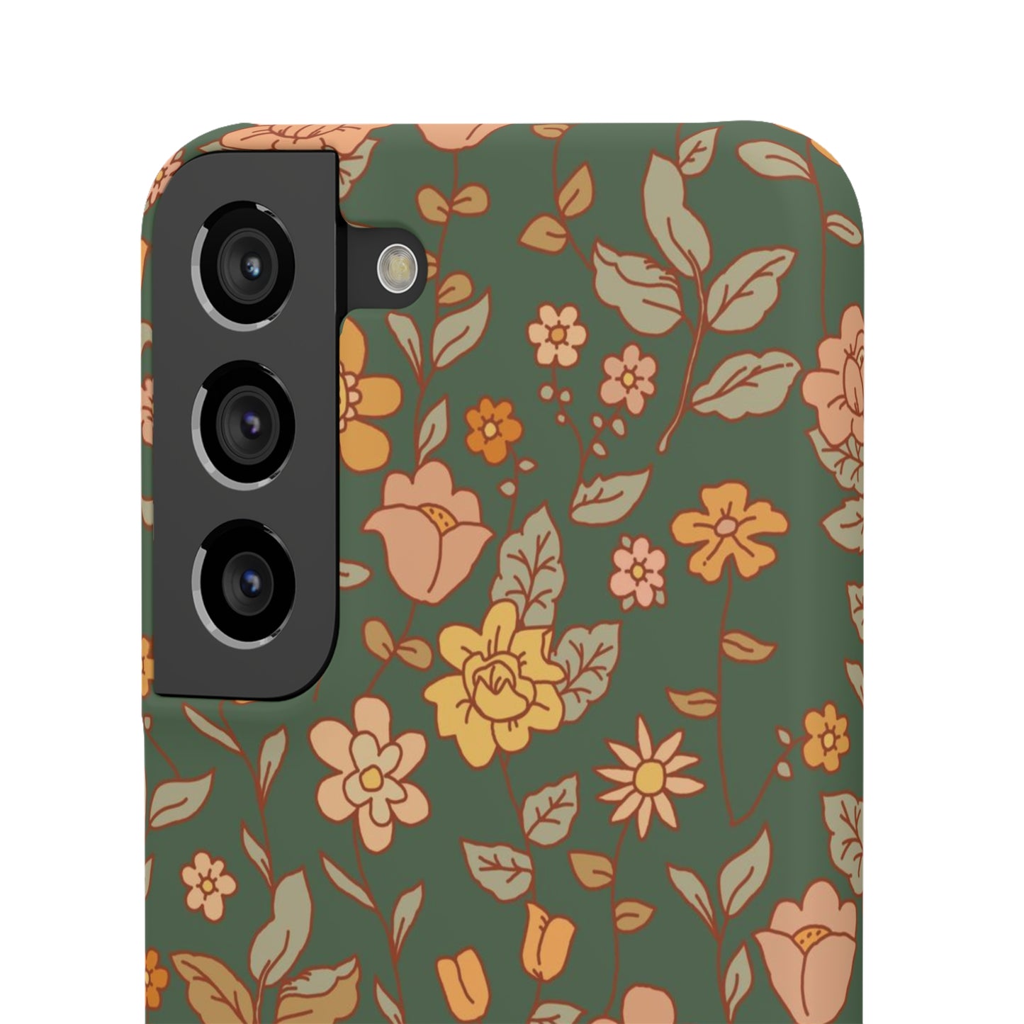 Green Old Fashioned Flowers / Snap Cases