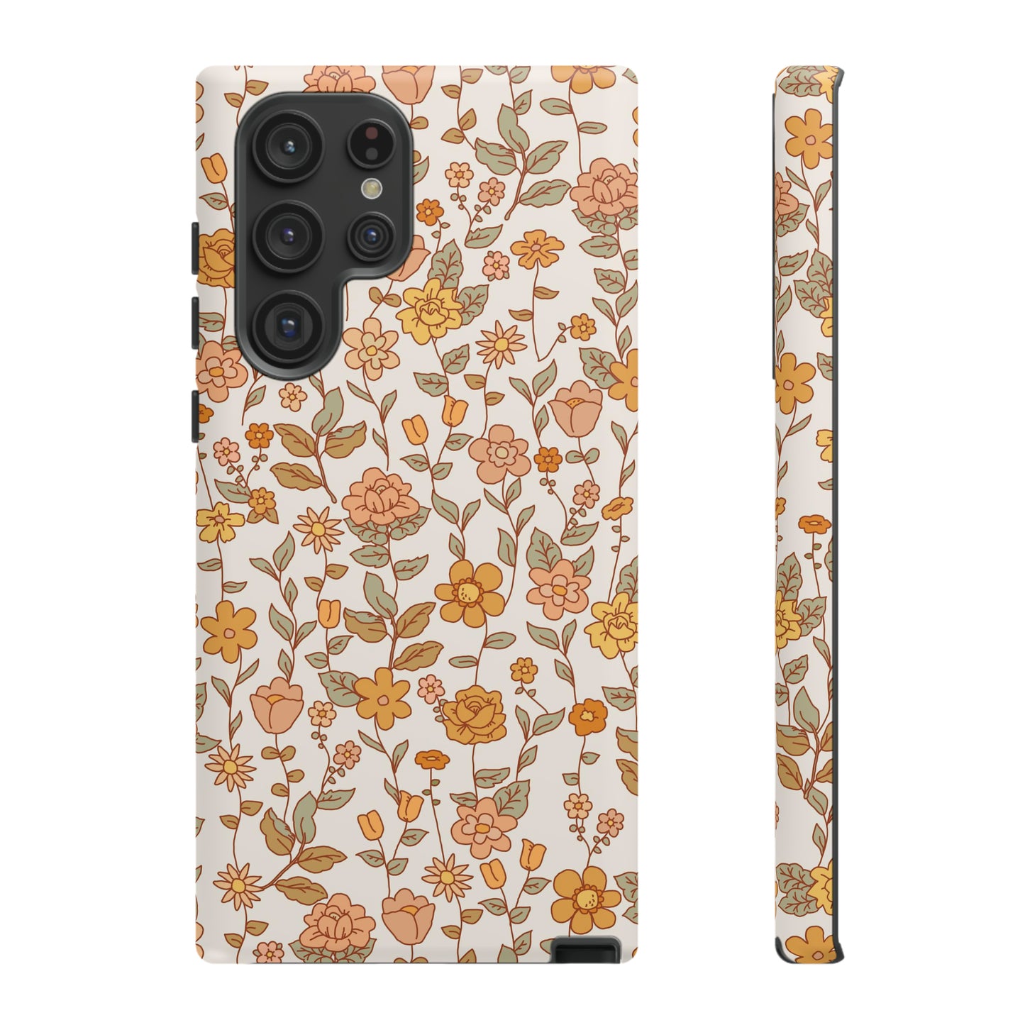 White Old Fashioned Flowers | Tough Phone Case