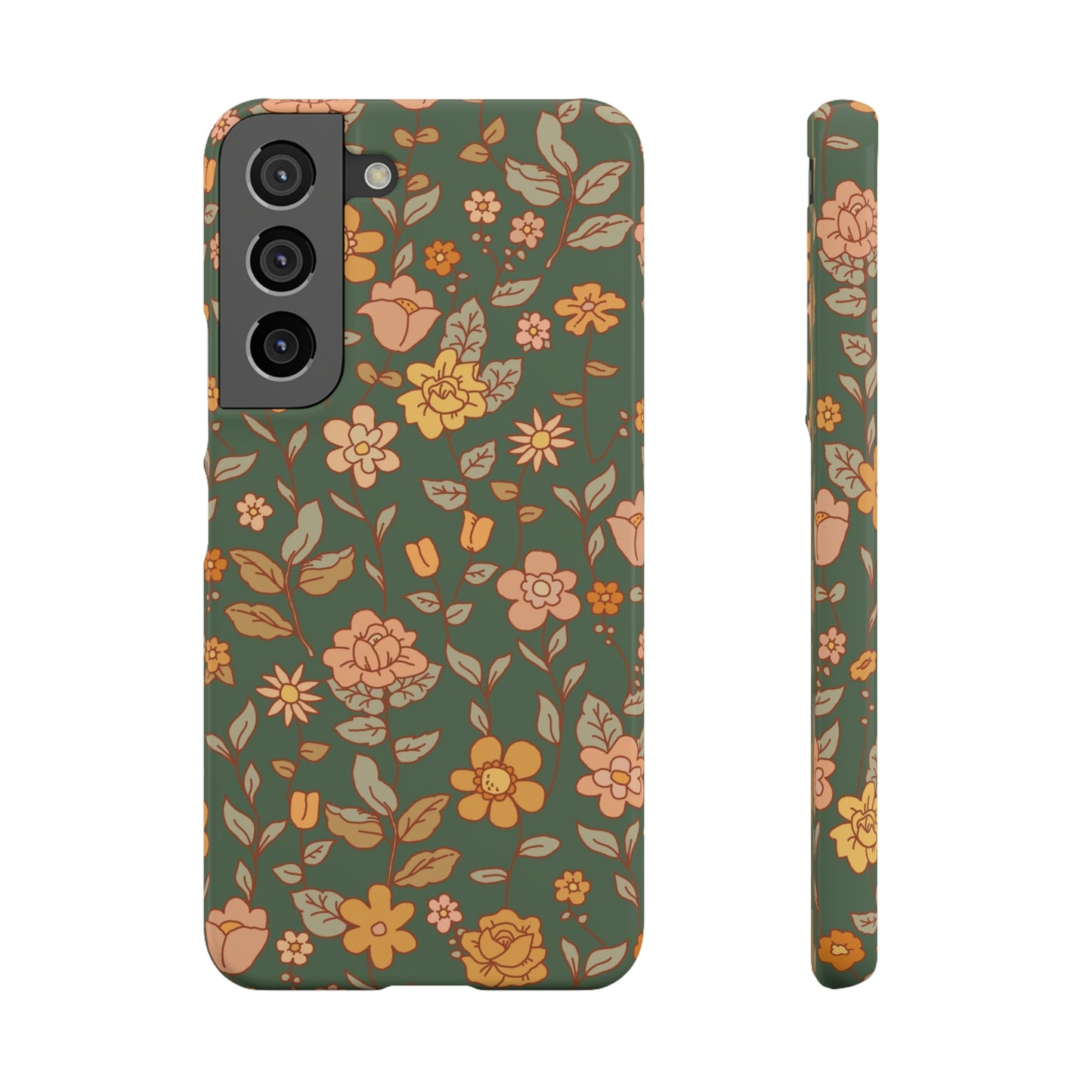 Green Old Fashioned Flowers / Snap Cases