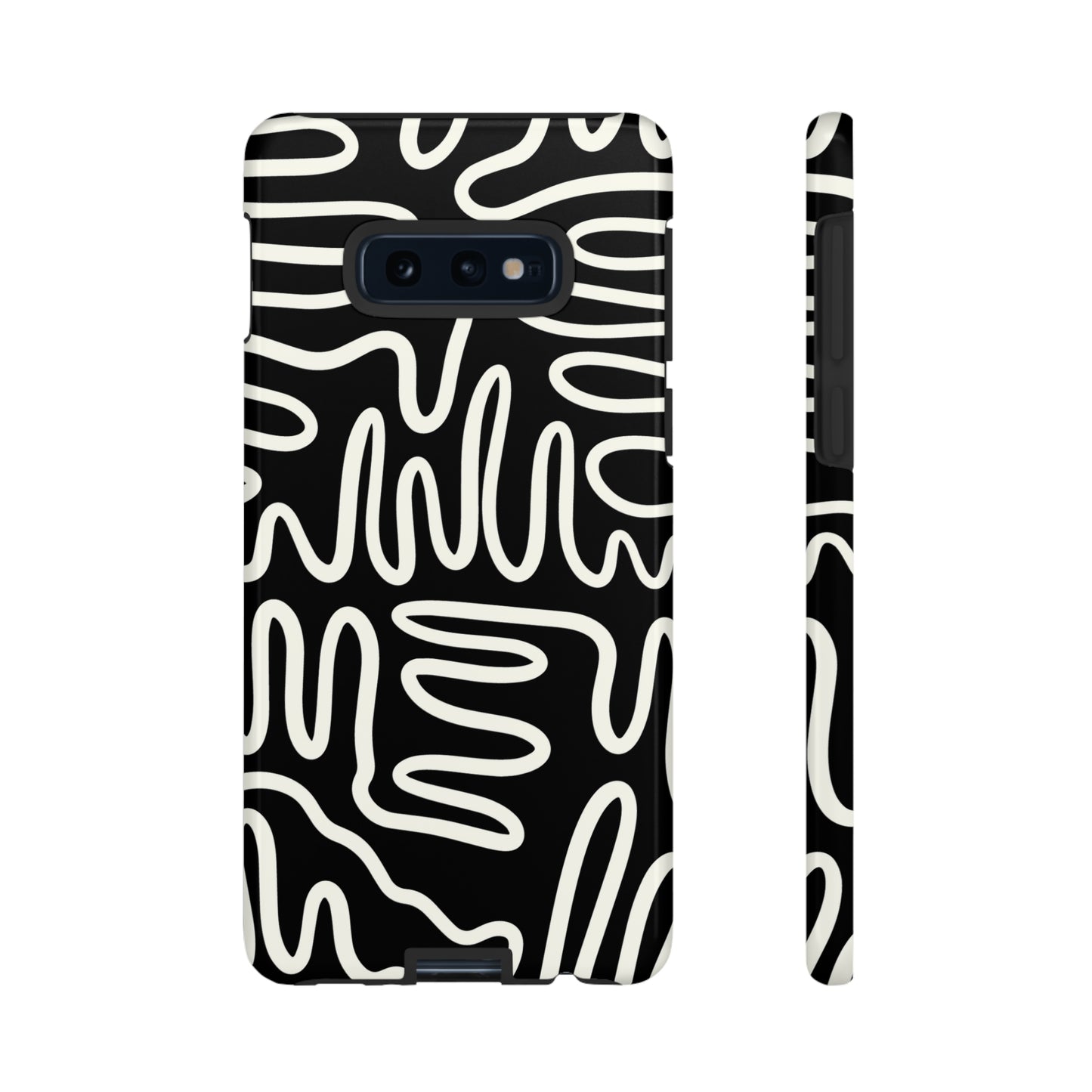 White and Black Squigles | Tough Phone Case