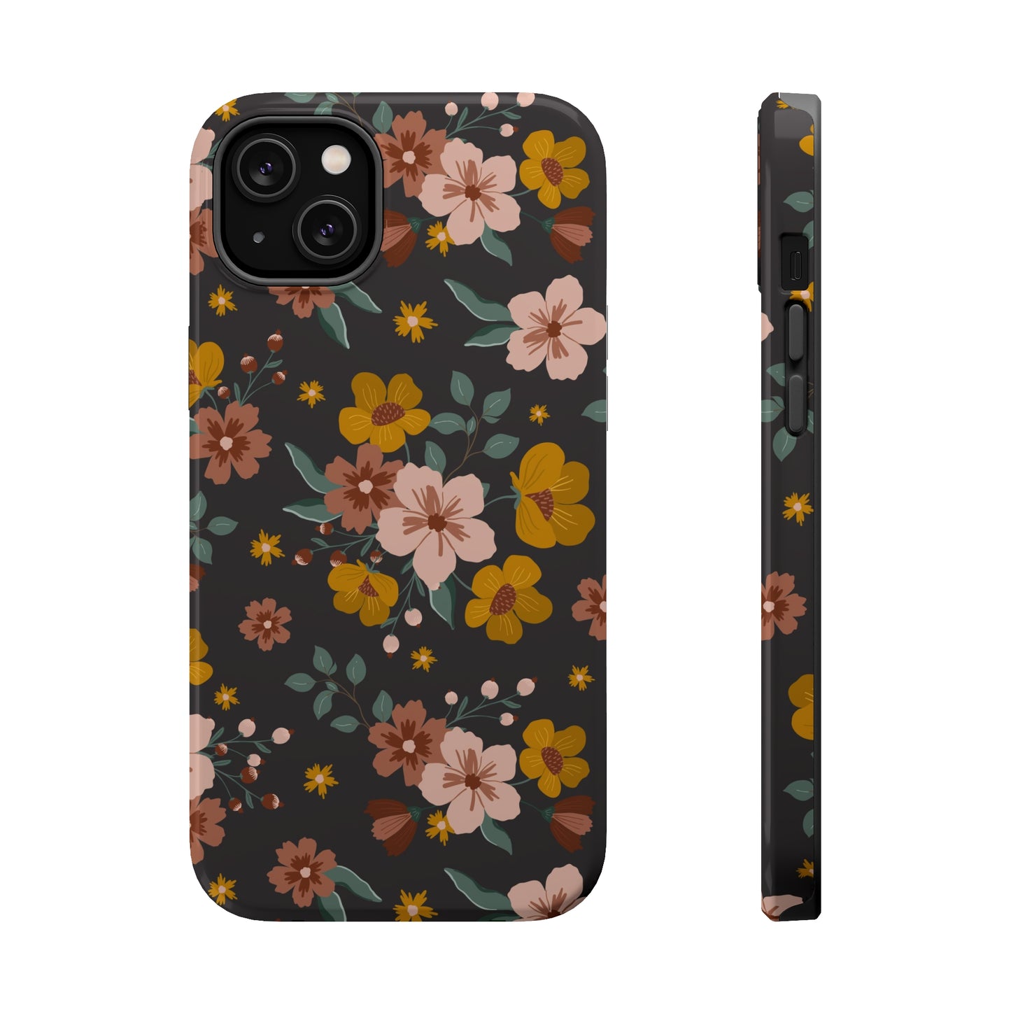 Black Faded Flowers | MagSafe Phone Cases