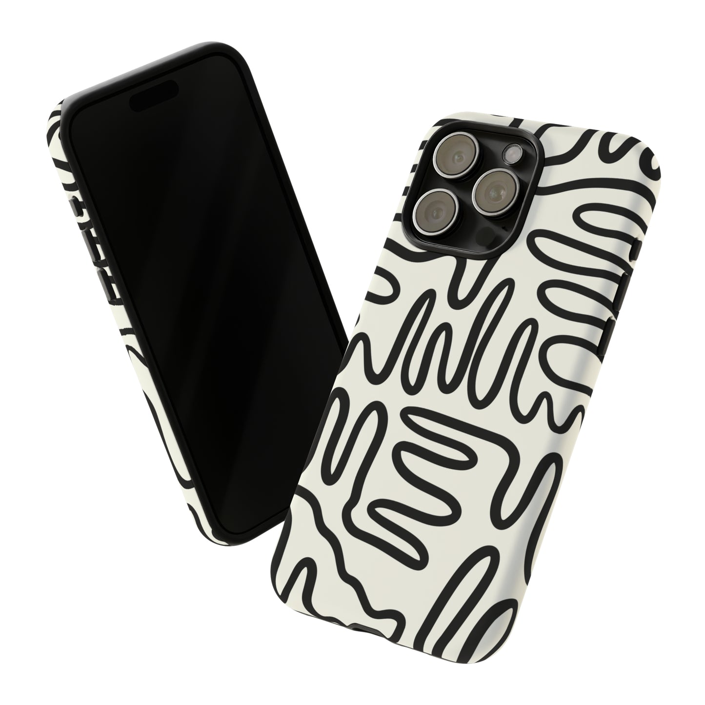 Black and White Squigles | Tough Phone Case