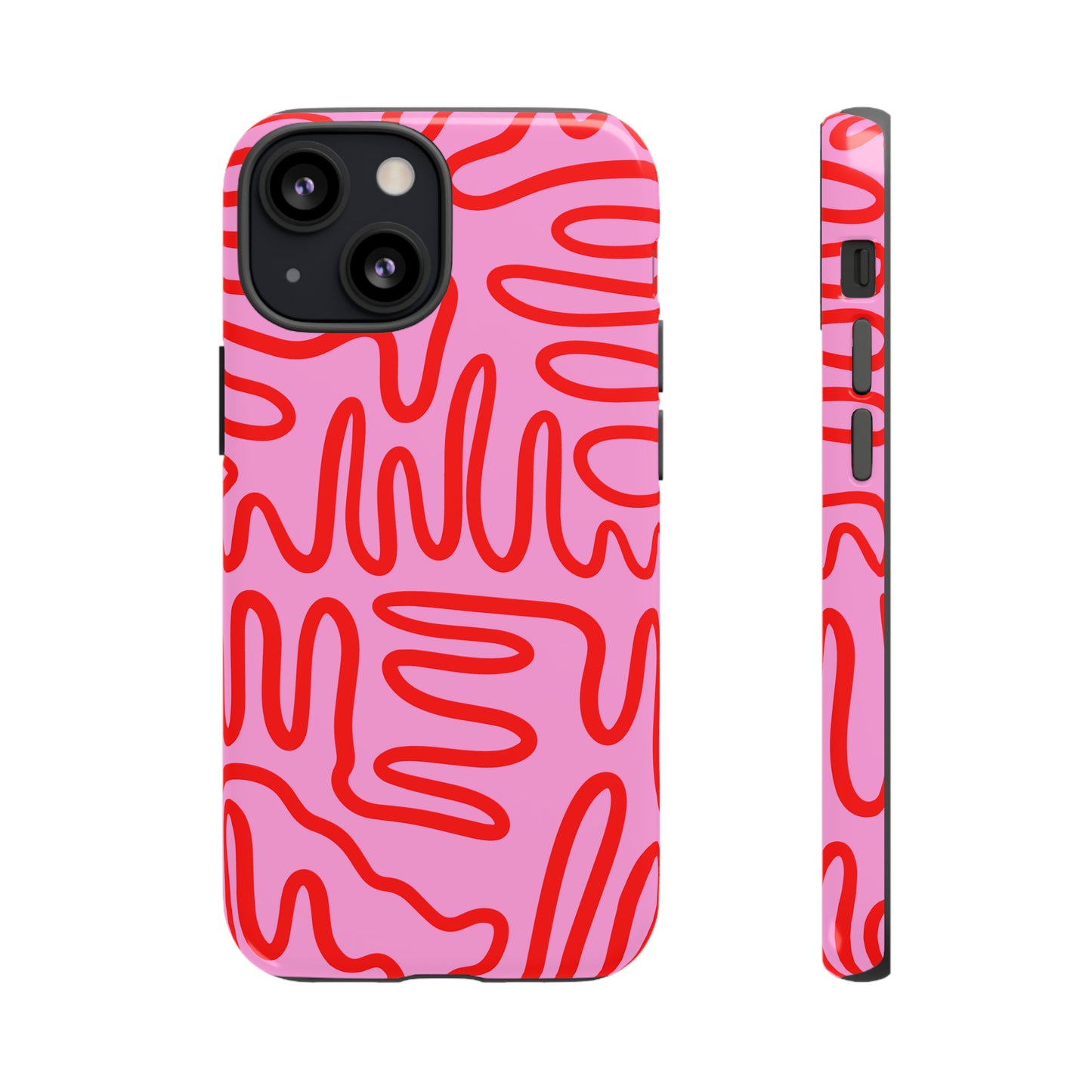 Red and Pink Squigles | Tough Phone Case