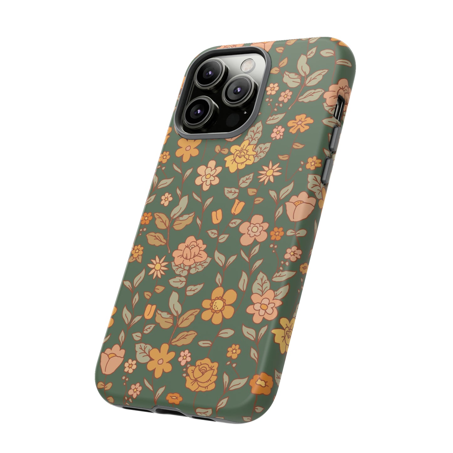 Green Old Fashioned Flowers | Tough Phone Case