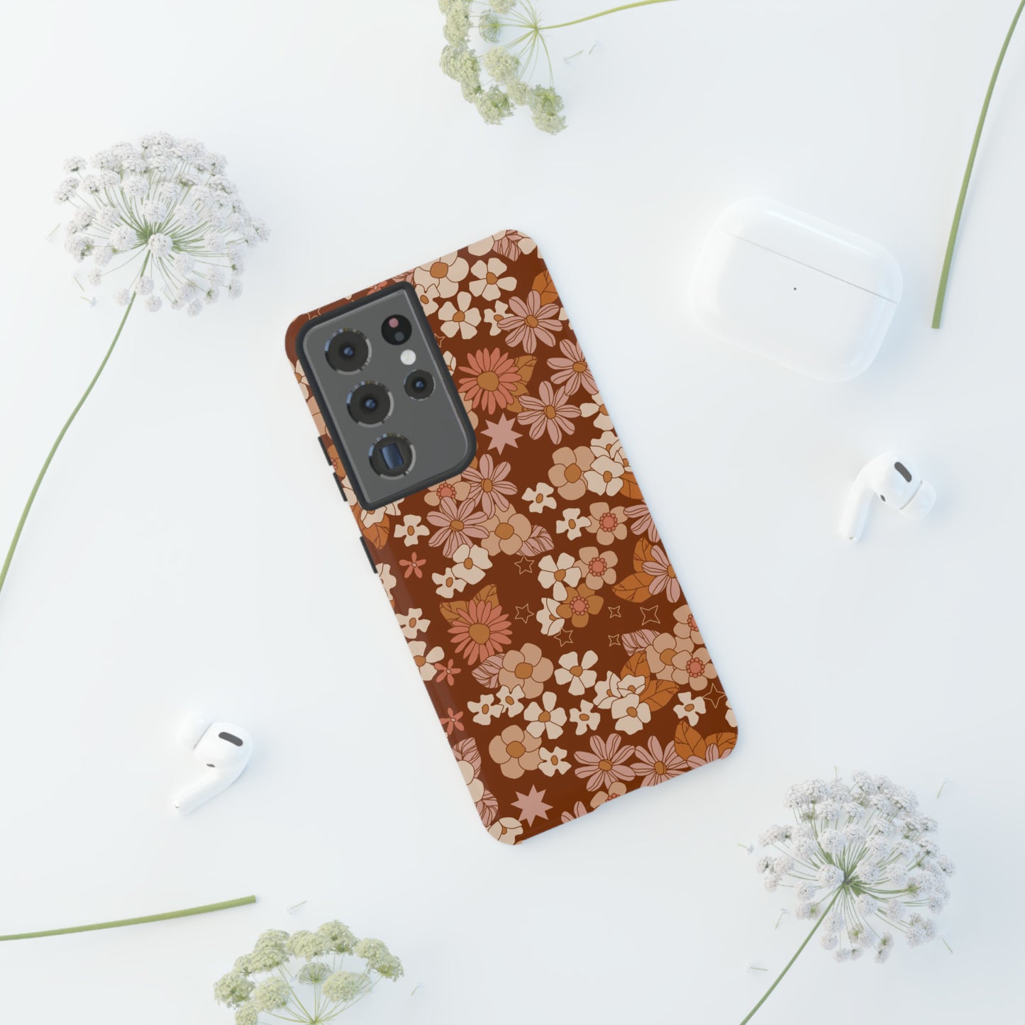 Deep Maroon Meadow | Tough Phone Case