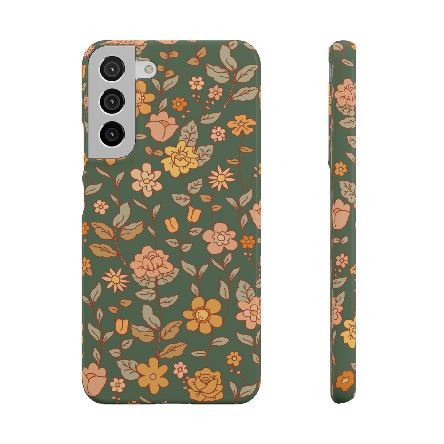 Green Old Fashioned Flowers / Snap Cases