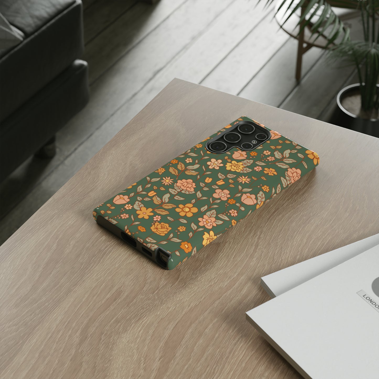 Green Old Fashioned Flowers | Tough Phone Case