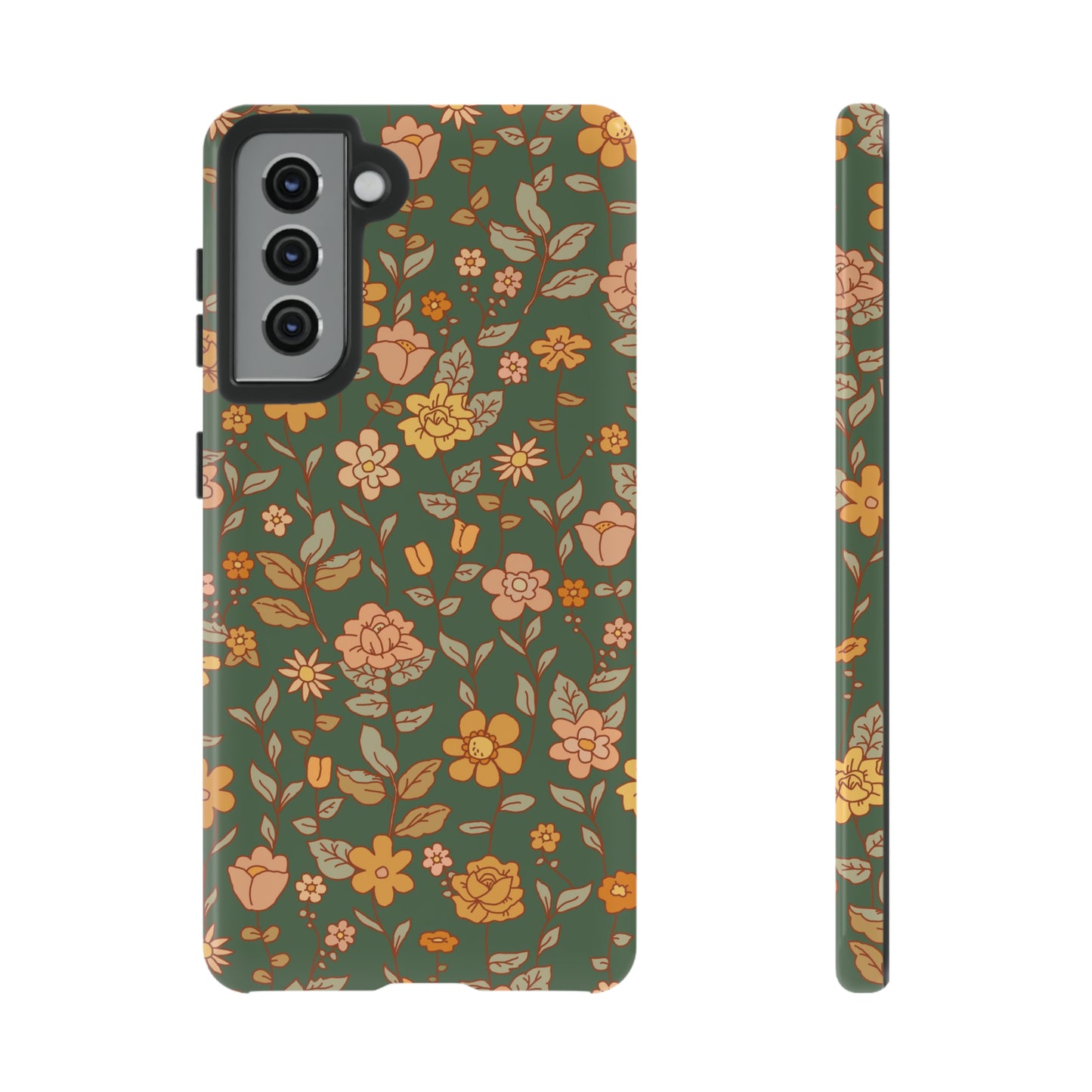 Green Old Fashioned Flowers | Tough Phone Case