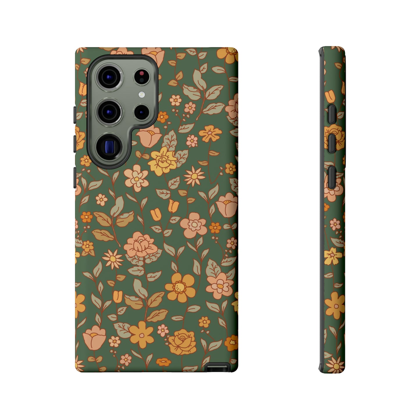 Green Old Fashioned Flowers | Tough Phone Case