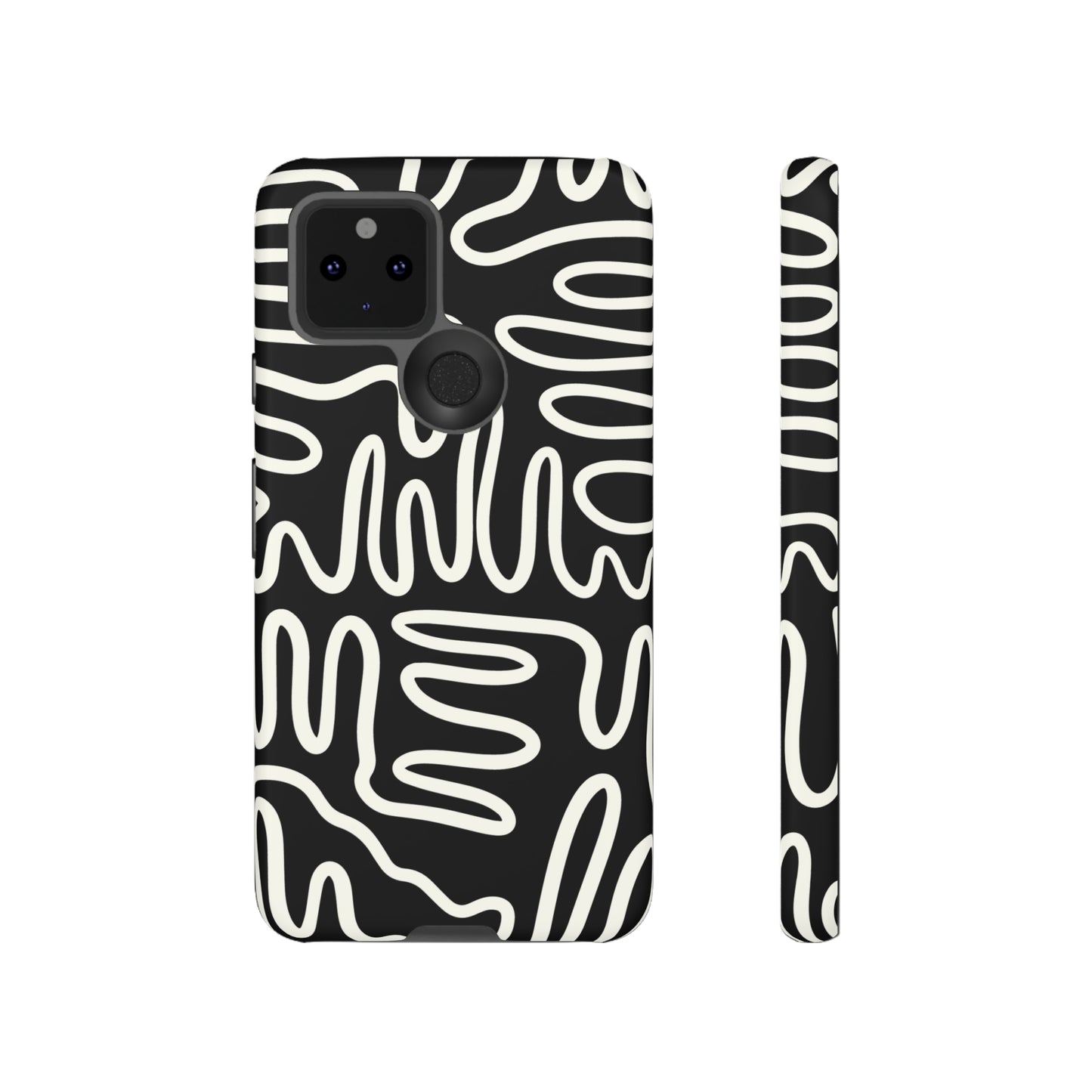 White and Black Squigles | Tough Phone Case