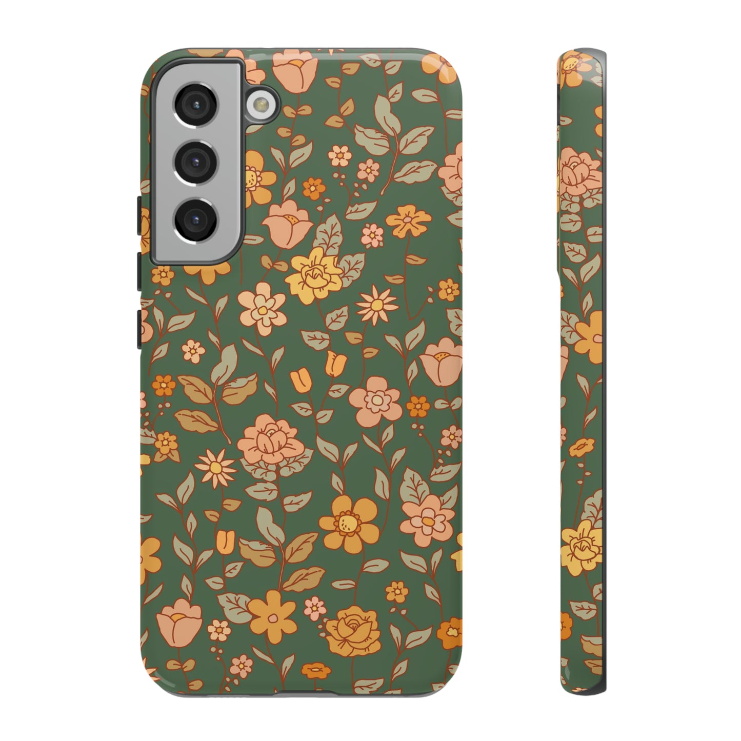 Green Old Fashioned Flowers | Tough Phone Case