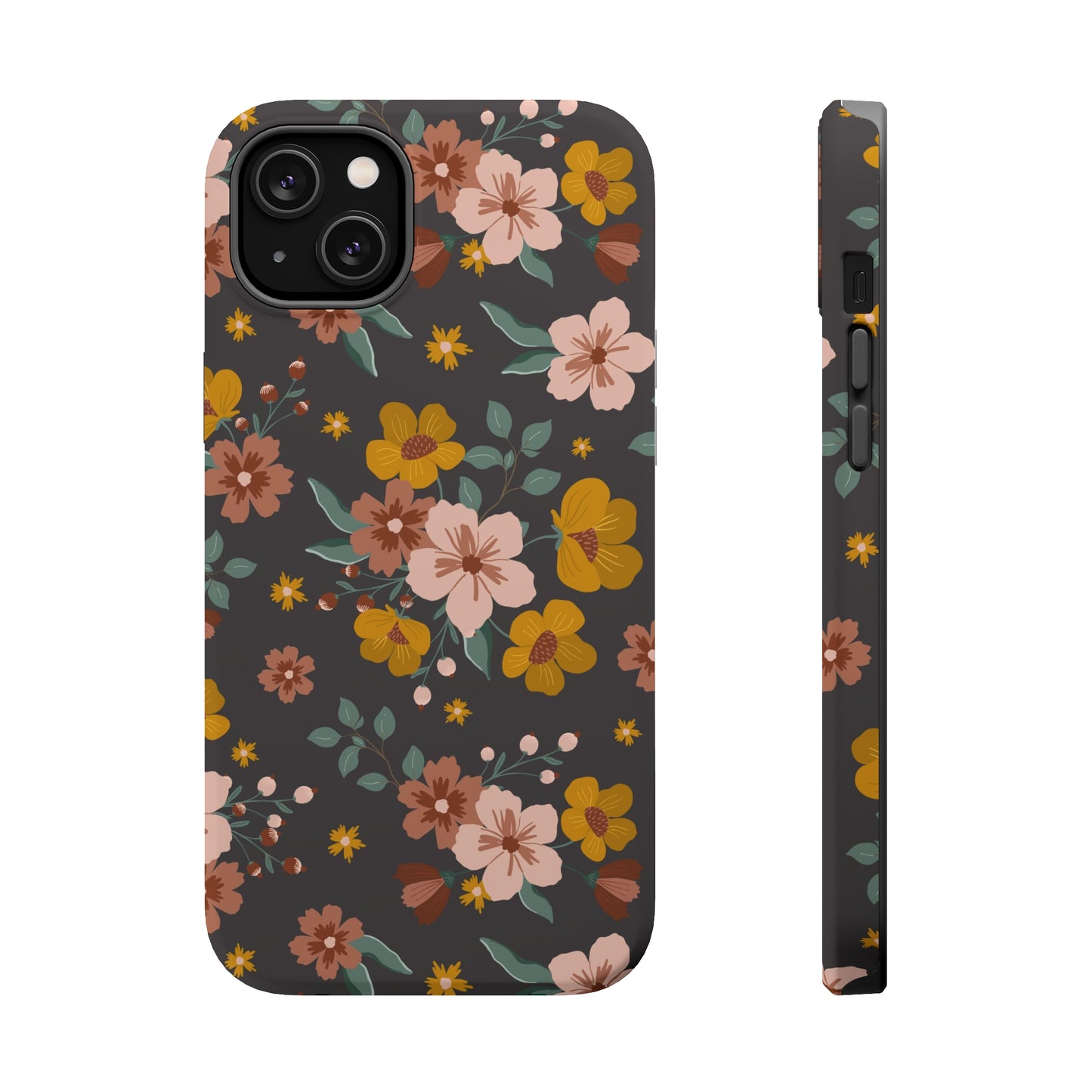 Black Faded Flowers | MagSafe Phone Cases