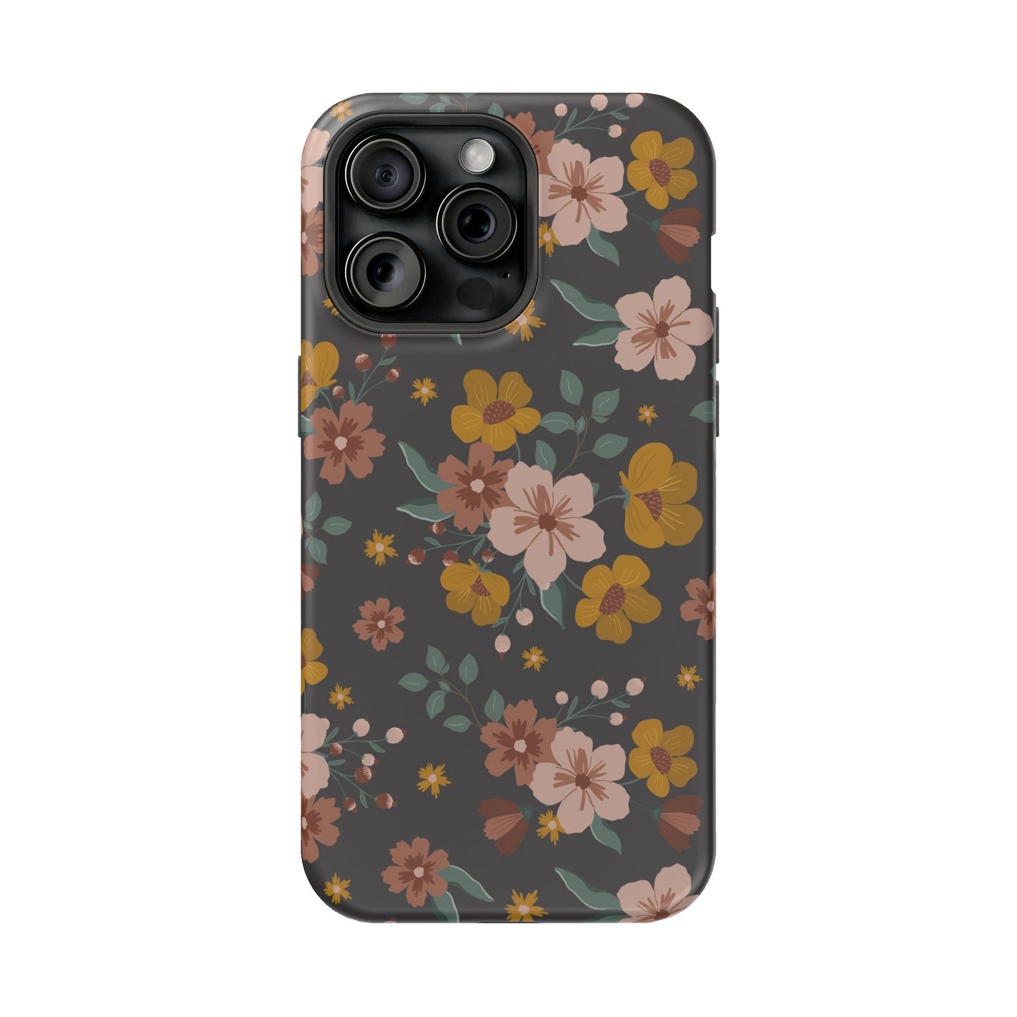 Black Faded Flowers | MagSafe Phone Cases