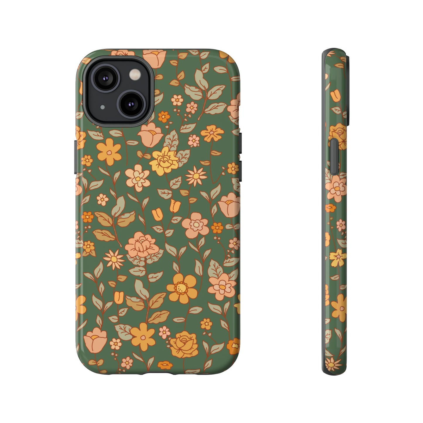 Green Old Fashioned Flowers | Tough Phone Case