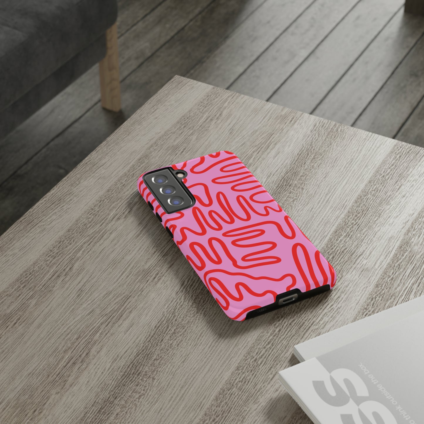 Red and Pink Squigles | Tough Phone Case