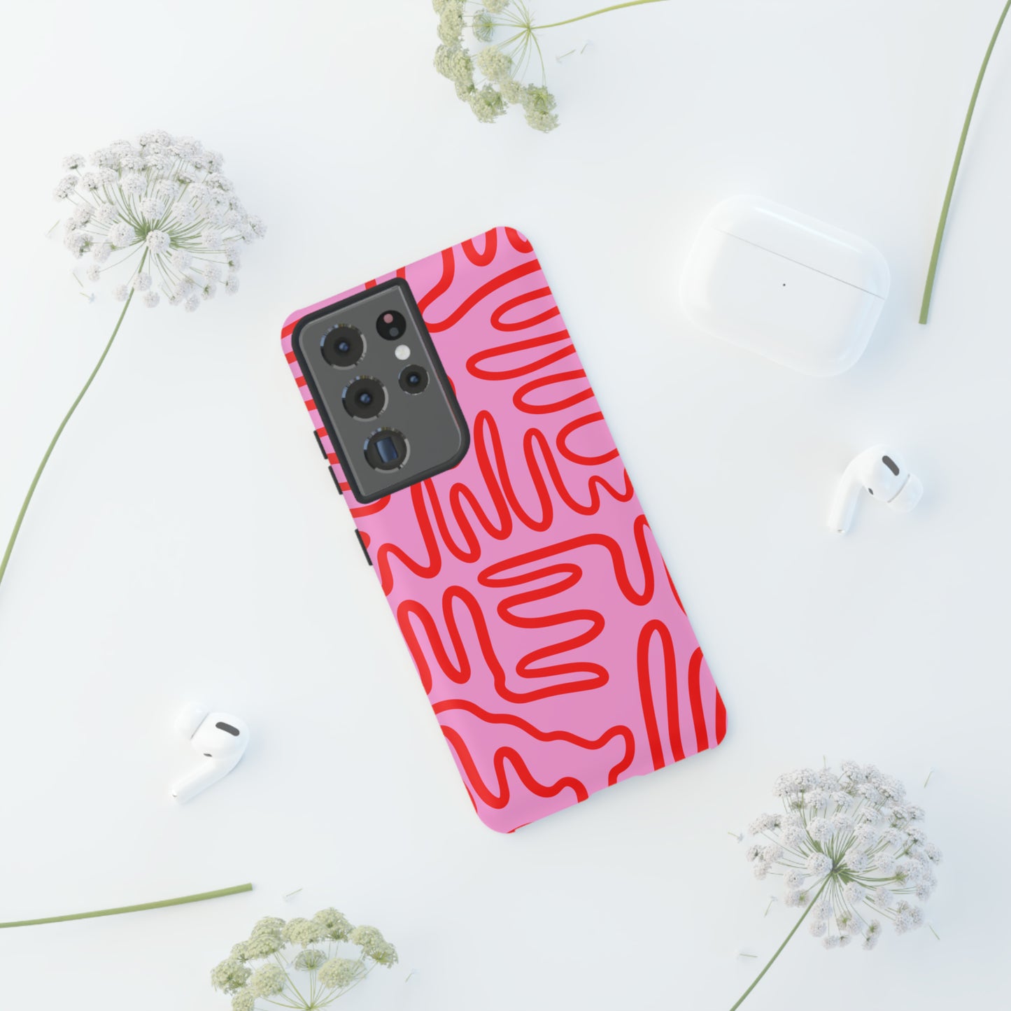 Red and Pink Squigles | Tough Phone Case