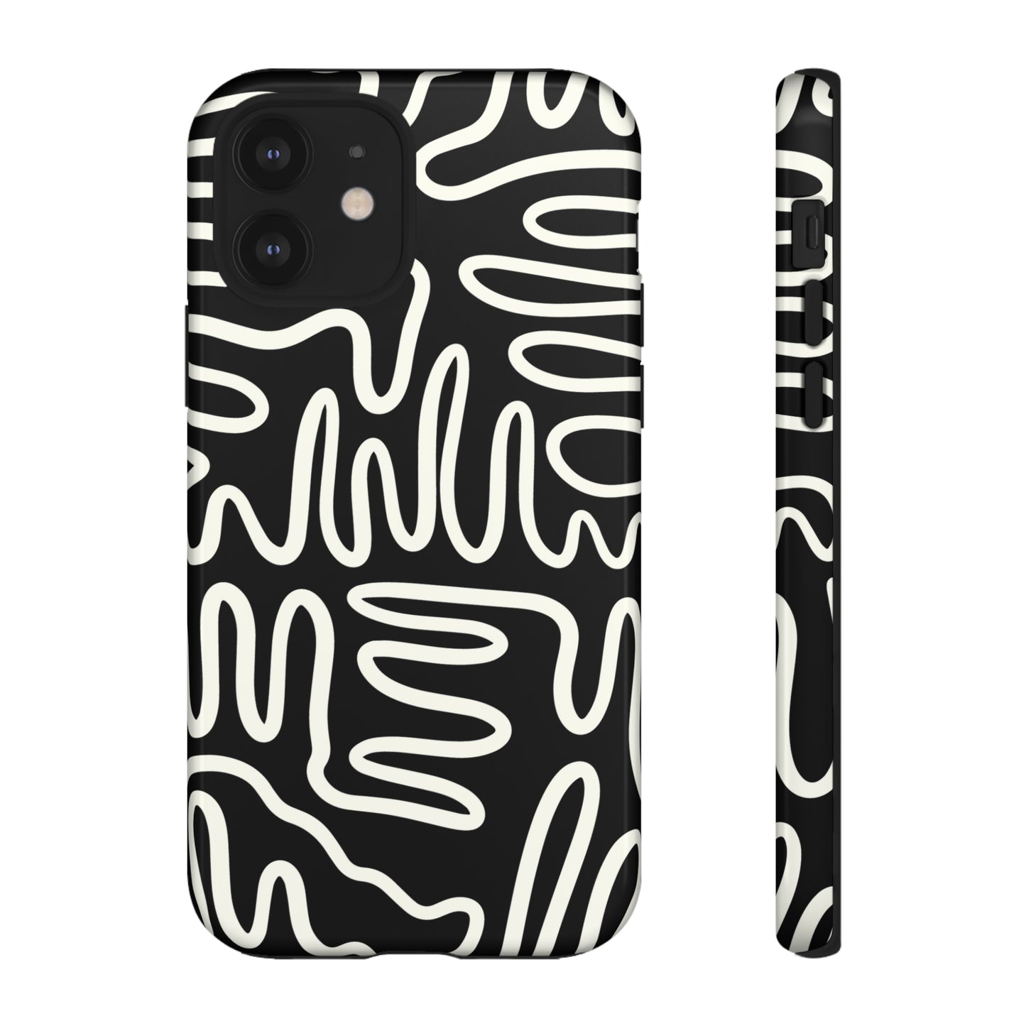 White and Black Squigles | Tough Phone Case