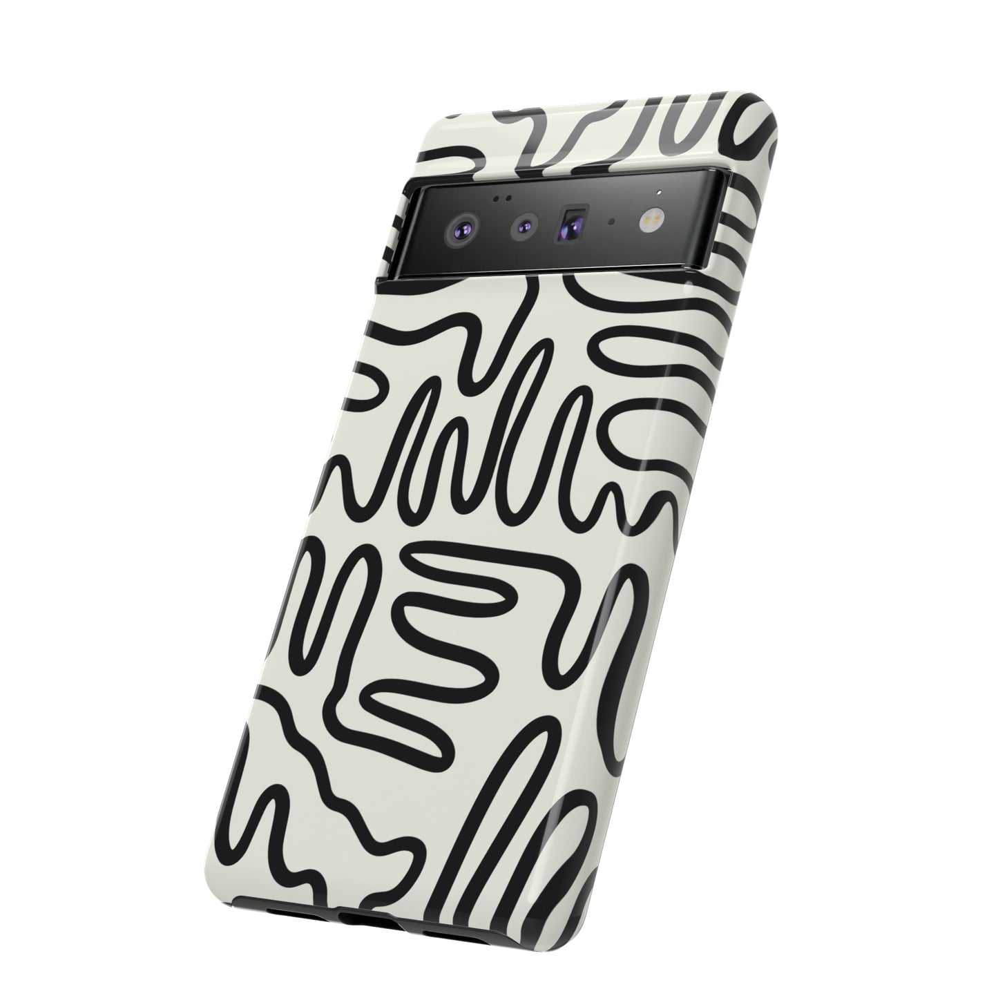 Black and White Squigles | Tough Phone Case