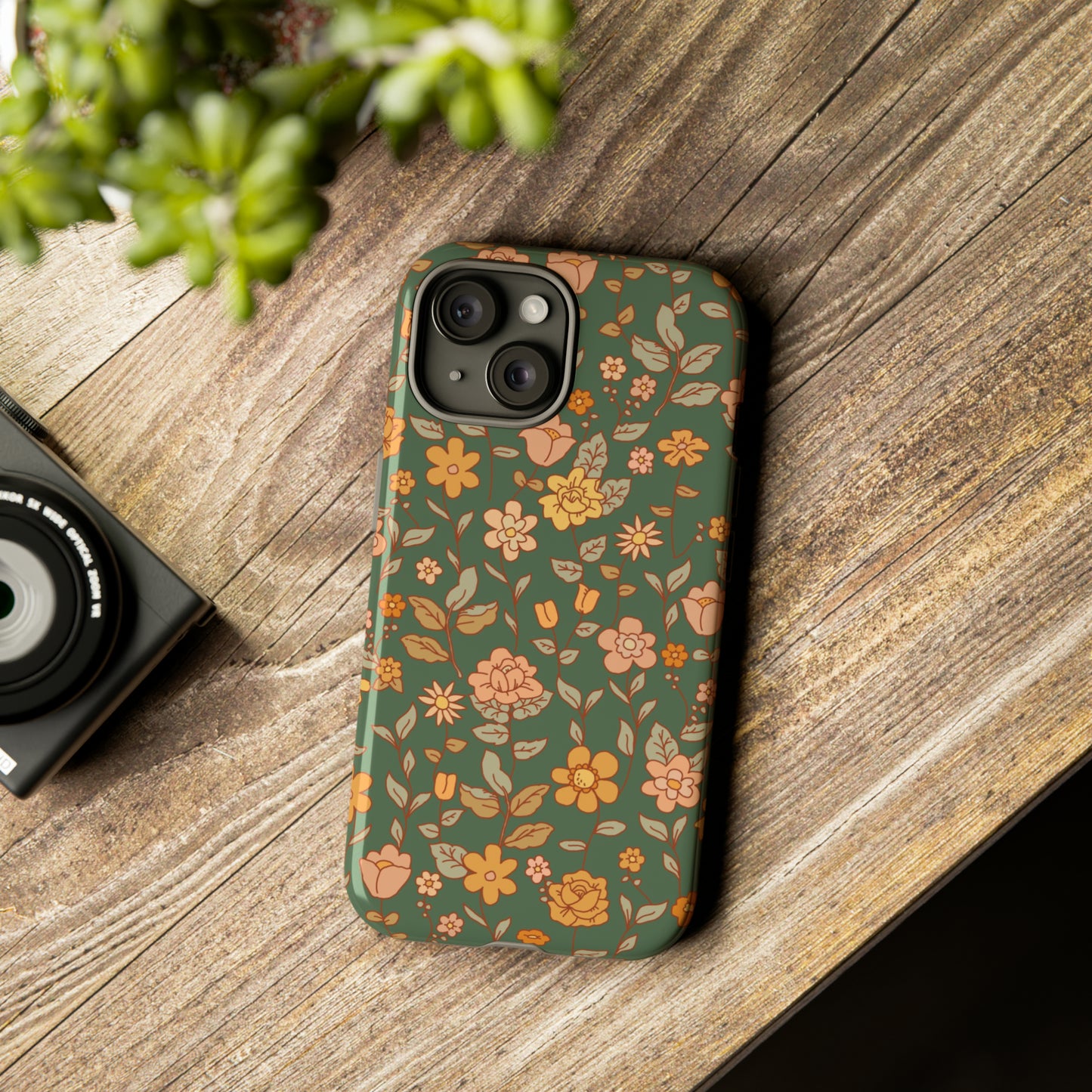 Green Old Fashioned Flowers | Tough Phone Case