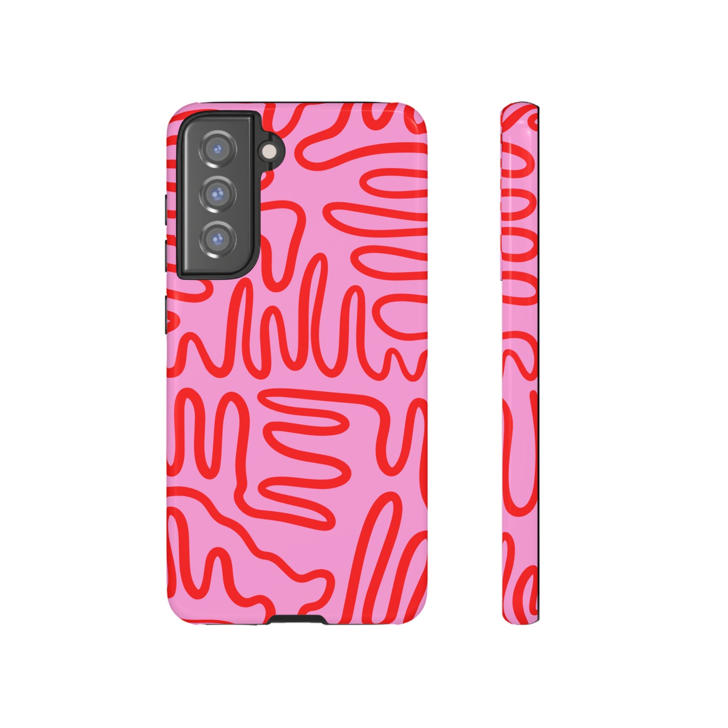 Red and Pink Squigles | Tough Phone Case