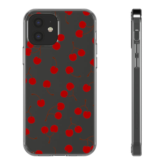 Cherry Bunches Clear Phone Case