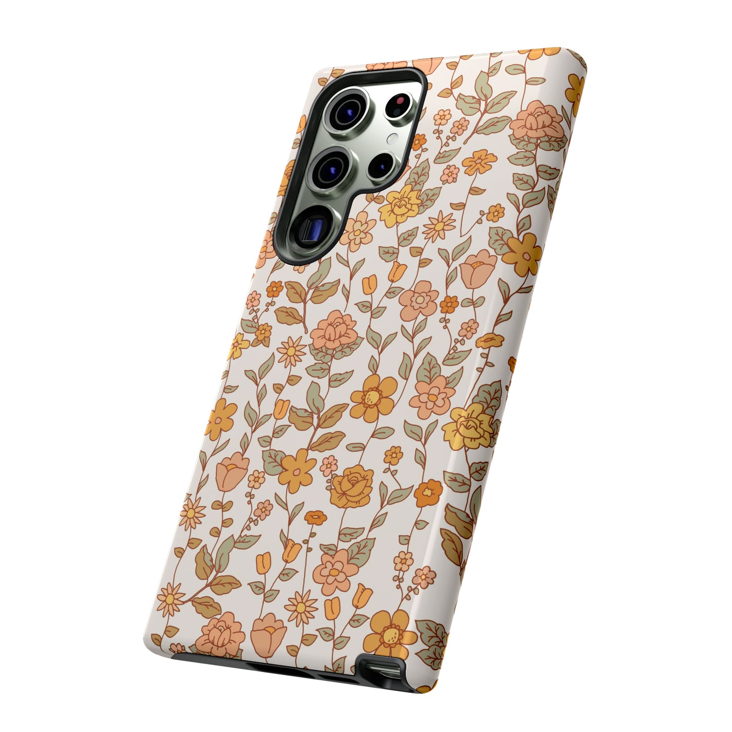 White Old Fashioned Flowers | Tough Phone Case