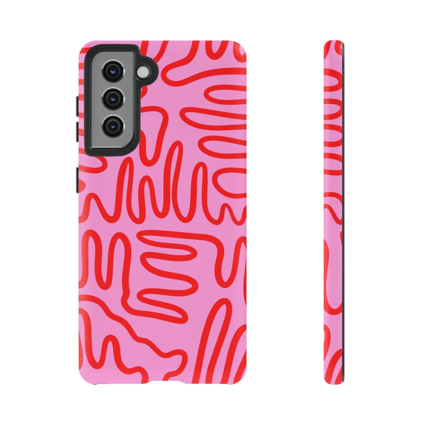 Red and Pink Squigles | Tough Phone Case