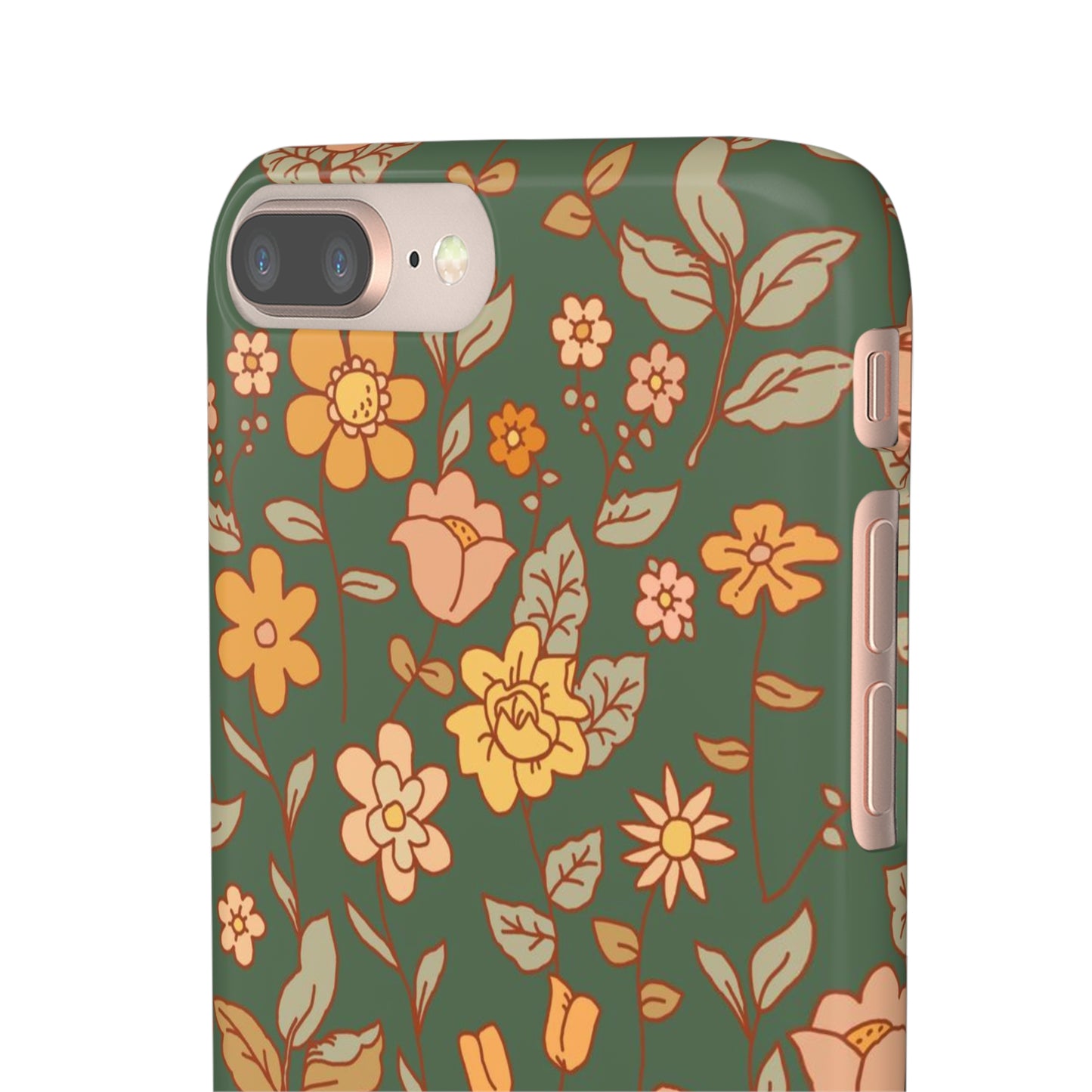 Green Old Fashioned Flowers / Snap Cases