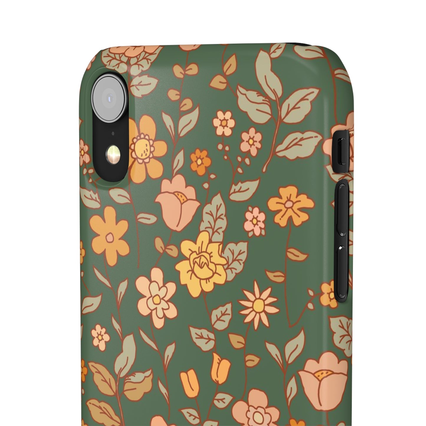 Green Old Fashioned Flowers / Snap Cases