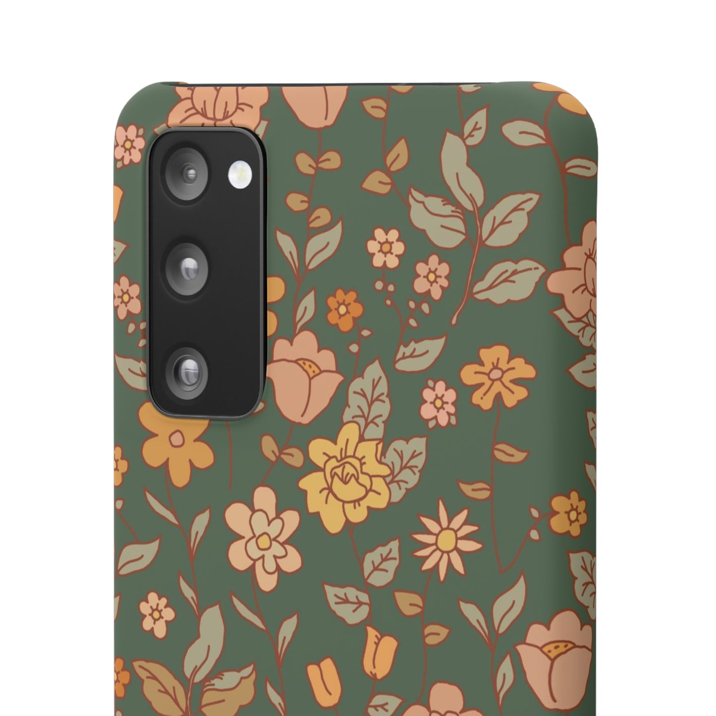 Green Old Fashioned Flowers / Snap Cases