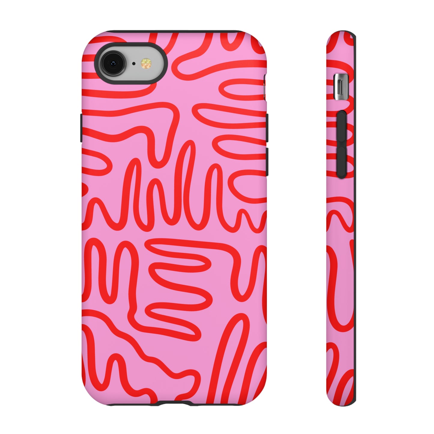 Red and Pink Squigles | Tough Phone Case