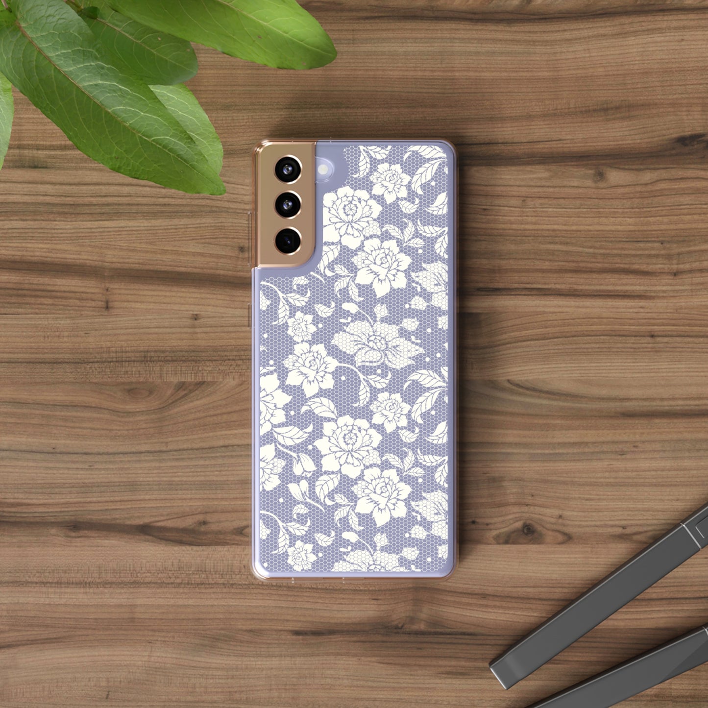 Romantic Lace Coquette Clear Phone Case