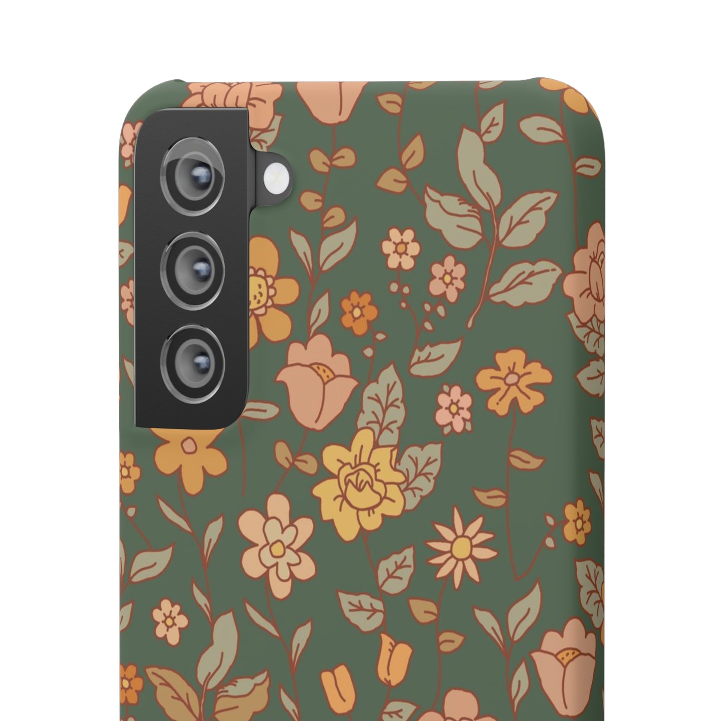 Green Old Fashioned Flowers / Snap Cases