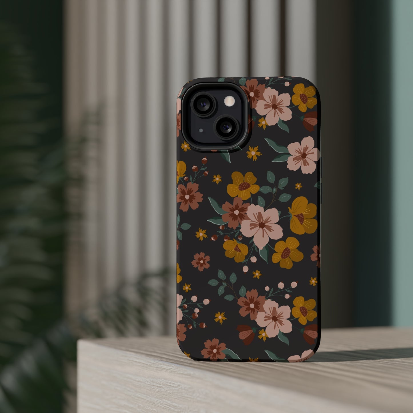 Black Faded Flowers | MagSafe Phone Cases