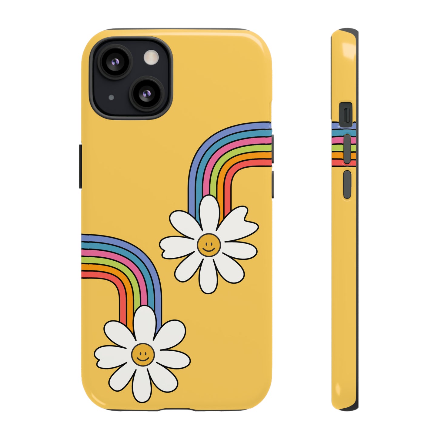 Groovy Rainbow Smiley Faces Phone Case- Tough Cases