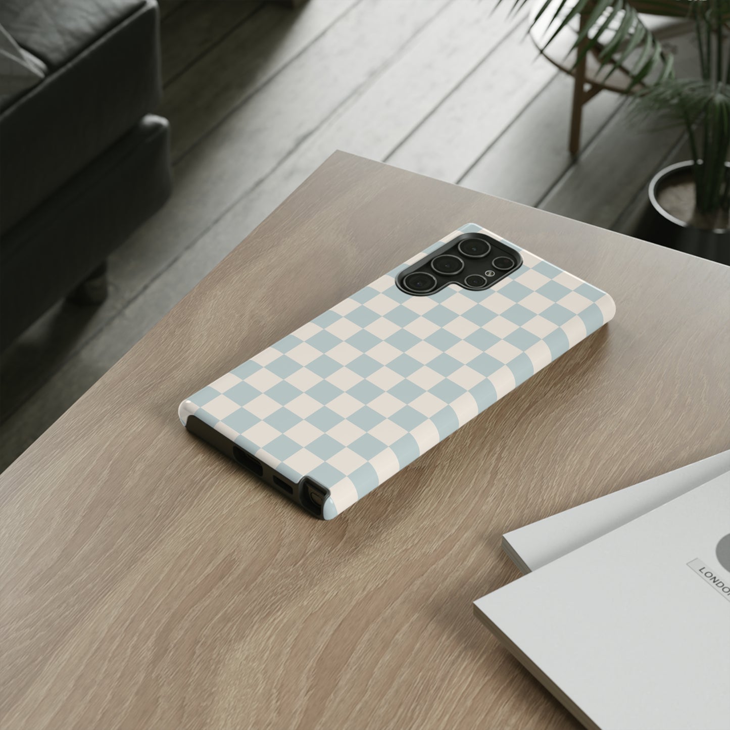 Light Blue Checkers | Tough Phone Case