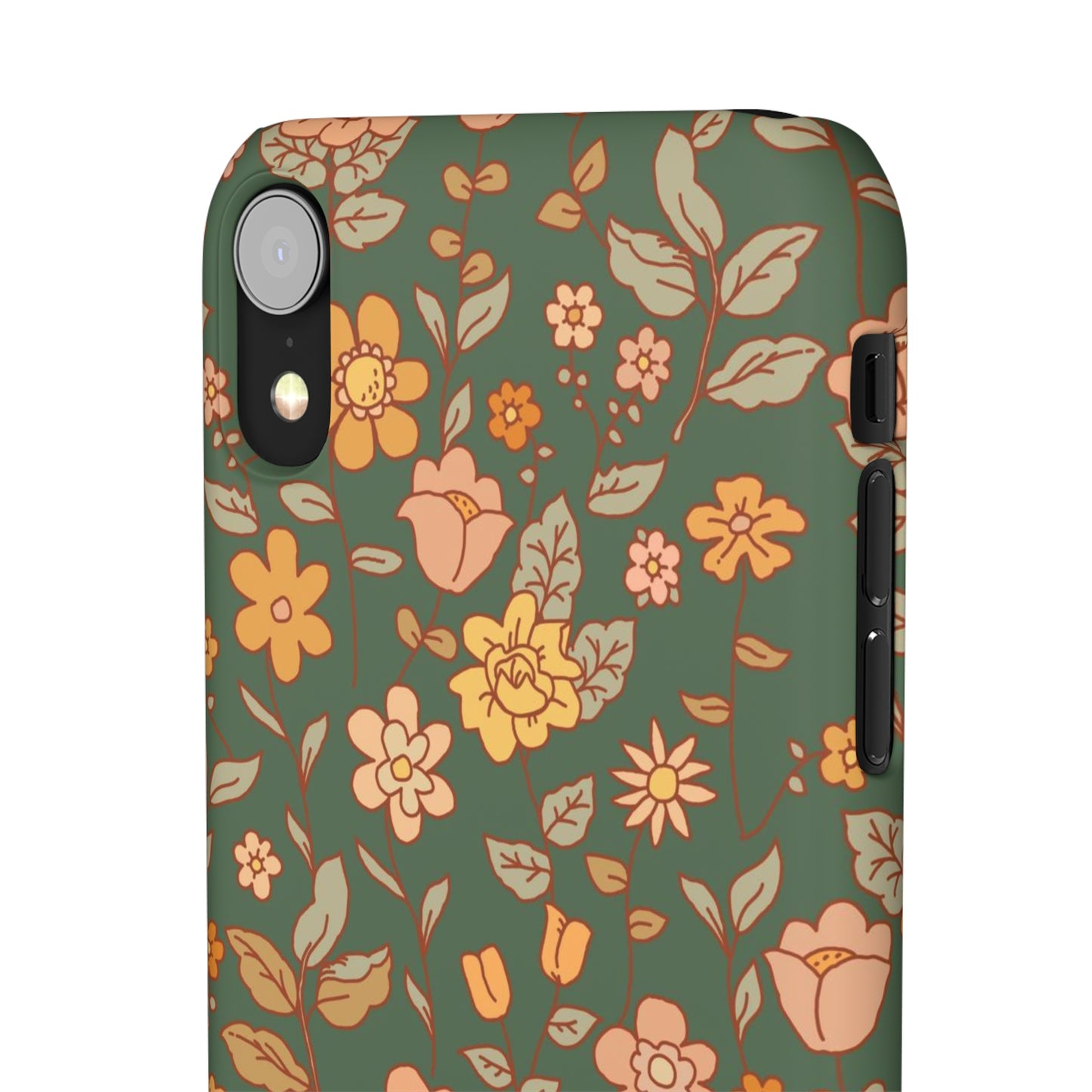 Green Old Fashioned Flowers / Snap Cases