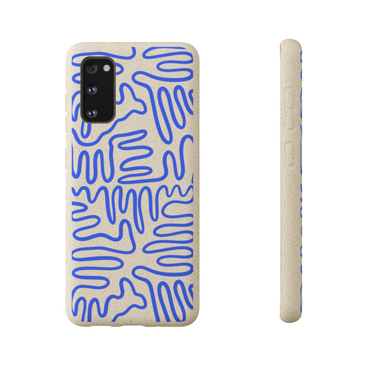 Blue Squigles | 100% Biodegradable Phone Case